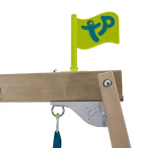 TP Toys Multi double Green & Wood Swing & slide (L) 2760mm x (W) 2810mm