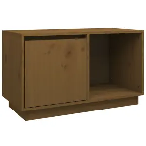 Berkfield TV Cabinet Honey Brown 74x35x44 cm Solid Wood Pine