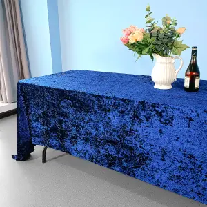 Diamond Velvet Rectangle Tablecloth, Navy Blue , 70 Inch x 144 Inch