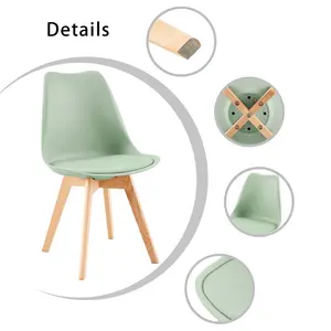 Nero Upholstered Dining Chair (Set of 2) Tea Green / Oak