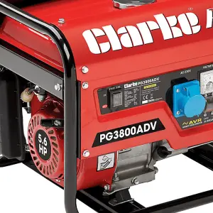 Clarke PG3800ADV EURO5 3kVA Open Frame Dual Voltage (230/110V) Petrol Generator