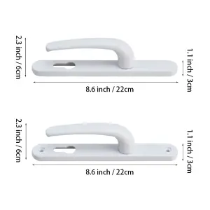 1 Pair Pure White Aluminum Alloy Door Handles without Lock Cylinder