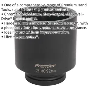 92mm Deep Impact Socket - 1 Inch Drive - Premium Chromoly Tool