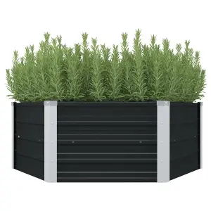 Berkfield Raised Garden Bed Anthracite 129x129x45 cm Galvanised Steel