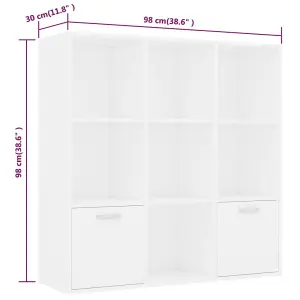 Berkfield Book Cabinet White 98x30x98 cm Engineered Wood