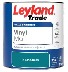 Leyland Trade Vinyl Matt Walls & Ceilings Emulsion Paint (S 4050-B20G) 2.5L