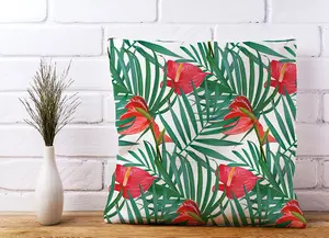 Tropical Flowers And Palm Leaves Cushions 45cm x 45cm