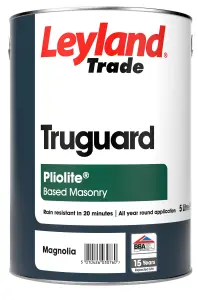 Leyland Trade Smooth Truguard Pliolite Masonry Paint Magnolia - 5L