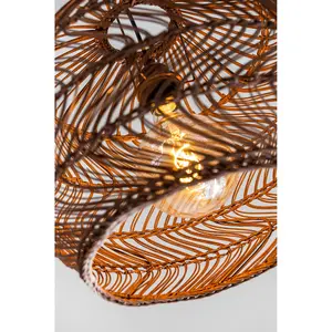 Lucide Moloko Scandinavian Rattan Pendant Light 40cm - 1xE27 - Ocher Yellow