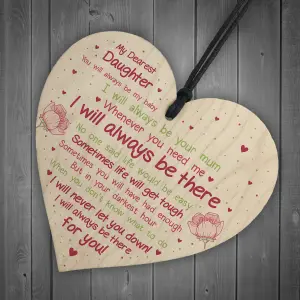 Red Ocean Daughter Gift Motivational Sign Wooden Heart Gift For Daughter From Mum Dad