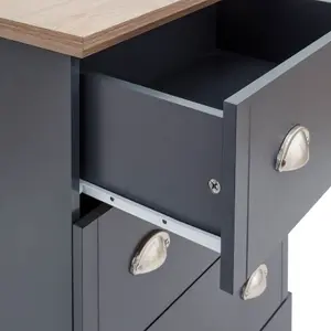 GFW Kendal 3 Drawer Chest Slate Blue