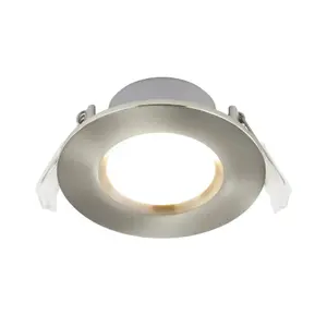 GoodHome Silver Mains-powered Neutral white LED Round Decking light