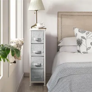 Yaheetech Slim Fabric Storage Drawers for Narrow Space Light Grey