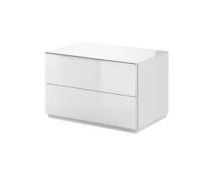 Chic White Helio 39 TV Cabinet, Space-Saving Storage with Pull-Down Door, Perfect for 24" TVs, H500mm W800mm D480mm