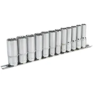 12-Piece Deep Socket Set with 3/8" Metric Drive - Enhanced Torque Performance