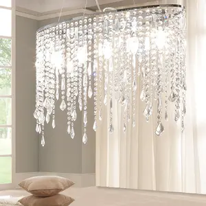 Luminosa Laila Crystal Pendant Ceiling Light, Chrome