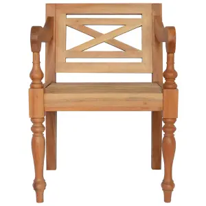 Berkfield Batavia Chairs 2 pcs Light Brown Solid Mahogany Wood