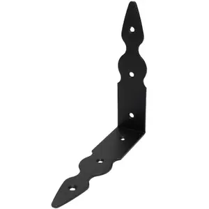 Pack of 1 x Black Corner Bracket - 150 x 150 mm Steel Right Angle Braces L Shaped Metal Bracket 90 Degree Corner Braces