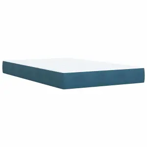 Berkfield Box Spring Bed with Mattress Blue 120x190 cm Small Double Velvet