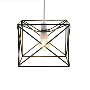 First Choice Lighting Geosphere Matt Black with Brushed Gold Easy Fit Lightshade