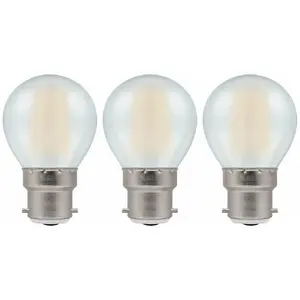 Crompton Lamps LED Golfball 5W B22 Dimmable Filament Pearl Warm White (40W Eqv) (3 Pack)