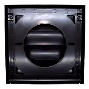 Black Gravity Grille 100 mm / 4" External Ducting Air Vent with Round Spigot and Non-Return Gravity Shutters for Extractor Fans