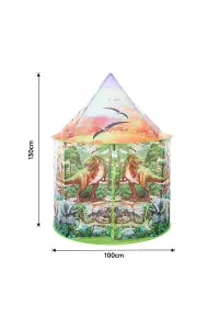 Livingandhome Dinosaur Kids Play Tent Portable Playhouse Toddler Castle Tent with Carry Bag