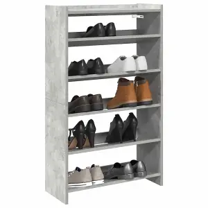 Berkfield Shoe Rack Concrete Oak 60x25x100 cm Engineered Wood