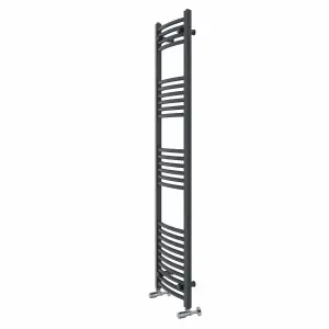 Rinse Modern Bathroom Heated Towel Rail Ladder Radiator 1600x400mm Curved for Bathroom Kitchen Anthracite