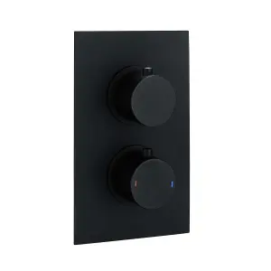 Zoia Black Single Outlet Round Concealed Shower Valve