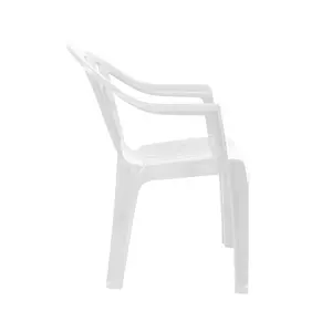 simpa Solana White Plastic Garden Chairs - Set of 4