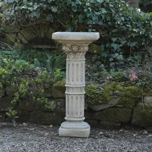 Classic Corinthian Birdbath with Square Top