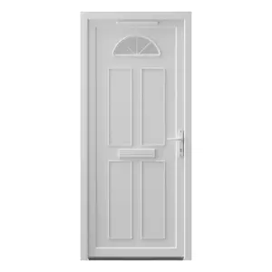 Fortia Lorne Clear Glazed White LH External Front Door set, (H)2085mm (W)920mm