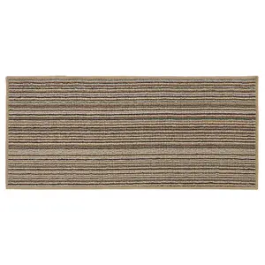 JVL Arona Machine Washable Latex Backed Runner Doormat, 57x150cm, Beige