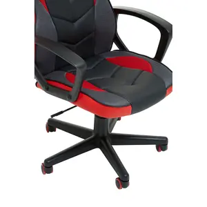 Interiors by Premier Black And Red Pu Home Office Chair