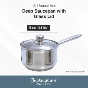 Buckingham Premium Induction Stainless Steel  Saucepan 18 cm/ 2.8 L