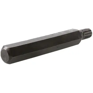 8mm Spline Bit 75mm Length 10mm Shank Chrome Vanadium Hardened Tip Triple Square