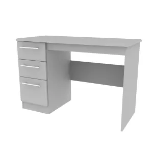 Ready assembled Matt grey 3 drawer Desk (H)795mm (W)540mm (D)540mm