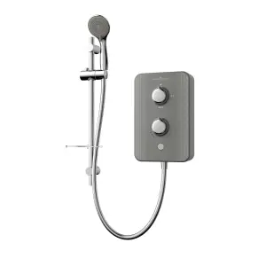 Gainsborough Slim Duo Satin Titanium Grey Electric Shower, 8.5W