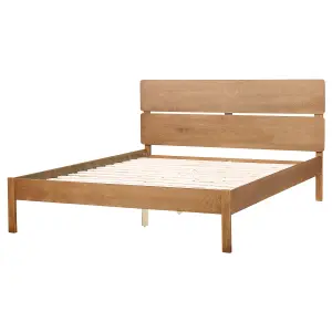 EU King Size Bed with LED Light Wood BOISSET