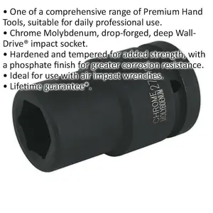 27mm Forged Deep Impact Socket for 1 Inch Drive - Durable Chromoly Wrench Tool