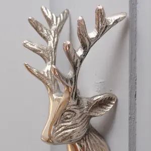 Traditional Silver Stag Coat Peg Hanger Wall Hook