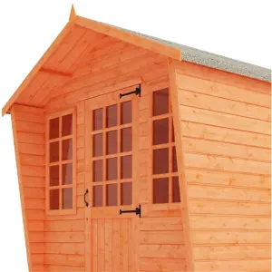 6ft x 8ft (1.75m x 2.35m) Wooden Chalet Tongue and Groove APEX Summerhouse (12mm T&G Floor + Roof) (6 x 8) (6x8)