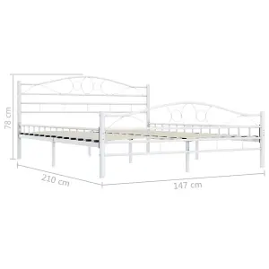 Berkfield Bed Frame White Metal 140x200 cm