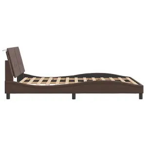 Berkfield Bed Frame without Mattress Brown 140x190 cm Faux Leather