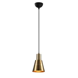 Luminosa Model 21 Deco Dome Pendant Lamp Antique Gold Ajustable Height