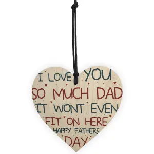 Red Ocean Fathers Day Funny Gifts Novelty Wooden Heart Sign Funny Dad Gift From Daughter Son