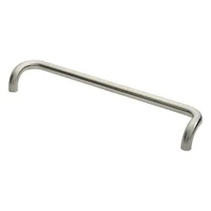 2x Cranked Pull Handle 630 x 30mm 600mm Fixing Centres Satin Stainless Steel