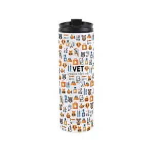 Vet Nurse Travel Mug - Novelty Veterinary Animal Gift - Stainless Steel Vacuum-Sealed Double-Walled Hot/Cold Drinks Travel Flask