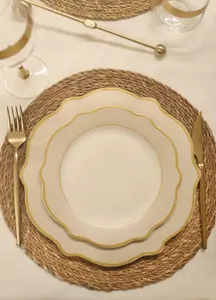 Rozi Jaswely Collection Porcelain Side Plates, Set of 6 - Sand Beige